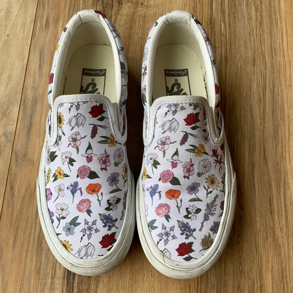 Vans Women's Floral Slip Ons Platform